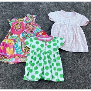 Hanna Anderson Girls dresses Lot of 3 Size 70 US 6-12 months short sleeve